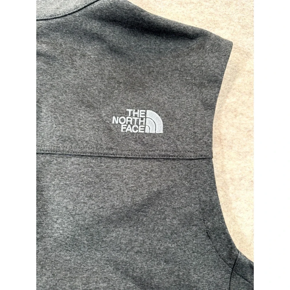 The North Face Ridgewall Soft Shell Vest Mens Large Gray Full Zip Embroidered